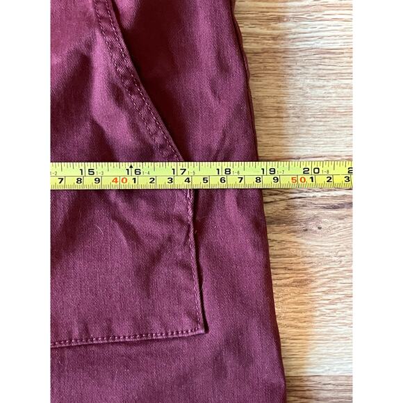 SO Rust Button Down Pinafore Dress Medium Cotton Blend Overall Jumper Skirt - Picture 12 of 12